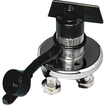 Staccabatteria in policarbonato nero con fissaggio su flangia. Versione extra con corpo in acciaio inox AISI 316. Fissaggio del collo tramite doppio dado filettato. Robustissimo. Completo di coperchio stagno in PVC e chiave antispruzzo in ottone nichelato. Omologato CE secondo la direttiva 94/25/CE (UNI EN ISO 8846). Dispositivo obbligatorio da montare sul cavo positivo, norme ISO 10133.