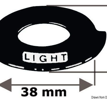 In alluminio con stampa serigrafica marina indelebile, inossidabile. Adattabili agli interruttori: 14.917/918/938/925.xx.