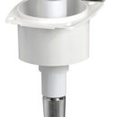 Doccia in ottone cromato, vano di alloggiamento bianco in ASA UV resistente.