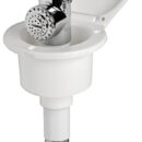 Doccia in ottone cromato, vano di allaggiamento bianco in ASA UV resistente. Sporgenza interna 45 mm.