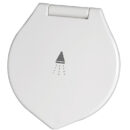 Doccia in ottone cromato, vano di allaggiamento bianco in ASA UV resistente. Sporgenza interna 45 mm.