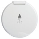 Doccia in acciaio inox, vano di alloggiamento bianco in ASA UV resistente.