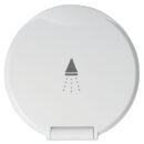 Doccia in ottone cromato, vano di alloggiamento bianco in ASA UV resistente.