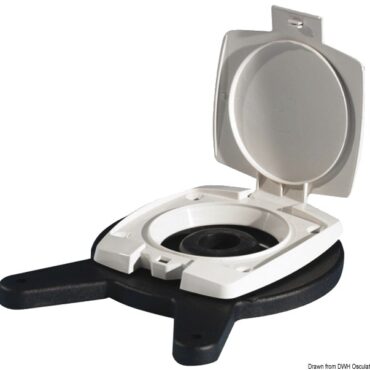 Costituita da due pompe MKV abbinate. Maniglia sfilabile. Versione per il montaggio a scomparsa dietro paratia, con botolina (da ordinare separatamente). Togliendo i raccordi all’entrata, potete praticamente avere due pompe separate ed aspirare da due diverse sentine, anche se una é asciutta.