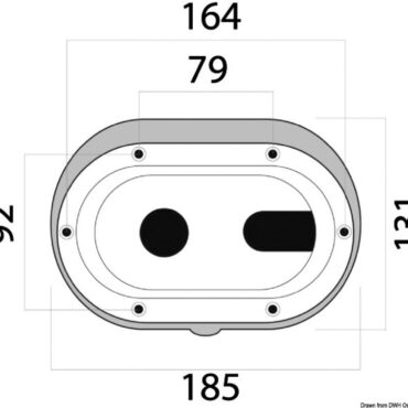 Oval shower enclosure + door cross outlet 185x131
