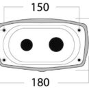 New Edge shower enclos. + door rear outlet 180x105