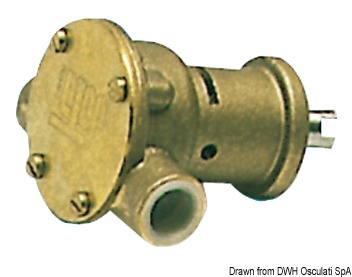 Corpo in bronzo, giranti in neoprene, da collegare al motore.