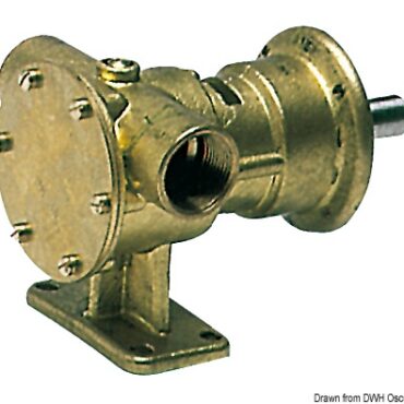 Corpo in bronzo, giranti in neoprene, da collegare al motore.