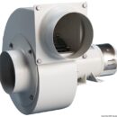 Ventola in acciaio bilanciata dinamicamente e staticamente. Completa di flangia portatubo,sia in entrata che in uscita, e della rete di protezione in aspirazione.