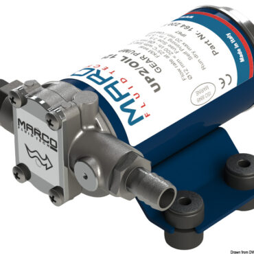 Elettropompa ad ingranaggi in bronzo per travaso di oli lubrificanti o di liquidi viscosi. L’aspirazione avviene attraverso il foro dell’asta di livello; completa di due portagomma per tubo da 14 mm interno e raccordo supplementare rapido a scatto per tubo aspirazione dell’astina livello. Adatta allo svuotamento dei carter dei motori utilizzando l'apposito kit tubi. Corpo in ottone nichelato, alberino in acciaio inox.