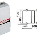 Fissaggio a parete, alimentazione con due pile alkaline "D” (torcia), completamente impermeabile.