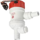 Serve come pompa ricircolo acqua nelle vasche del pescato e delle esche e come attacco per le pompe lavaggio coperta abitualmente installate sulle barche dei pescatori. Un solo foro in carena per collegare 2 pompe.