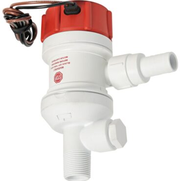 Serve come pompa ricircolo acqua nelle vasche del pescato e delle esche e come attacco per le pompe lavaggio coperta abitualmente installate sulle barche dei pescatori. Un solo foro in carena per collegare 2 pompe.