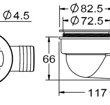 Corpo in fibra acetilica rinforzata. Testa in acciaio inox 316 e flap antireflusso.