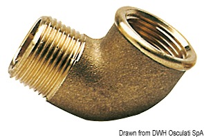 90° brass elbow male/female 4"