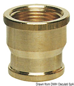 Brass joint sleeve female/female 1/2" x 3/4"