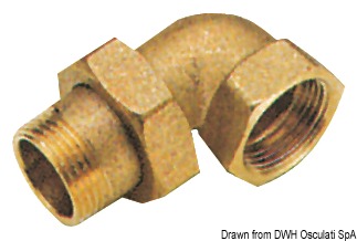90° 3-piece elbow 1"1/4
