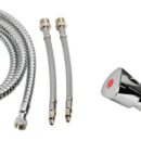 In ottone cromato con doccetta estraibile girevole a getto variabile.Linea moderna stilizzata con doccia bianca.Finitura estremamente curata.