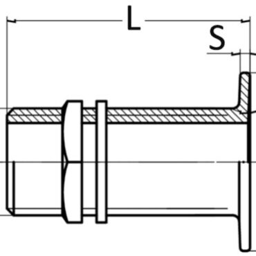 Flush threaded seacock chromed brass 1"1/4