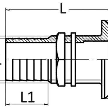 Seacock yellow brass w/hose adaptor 2" x 56 mm