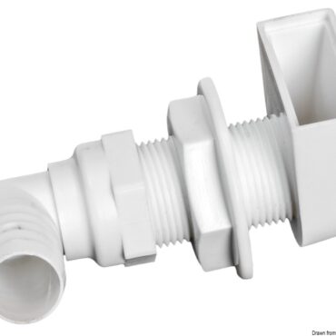 In plastica bianca con protezione e portagomma a 90°.