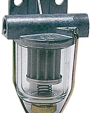 Con vaschetta facilmente estraibile per sostituzione cartuccia filtrante.Particolarmente adatto per motori fuoribordo.