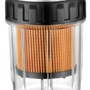 Fabbricato in alluminio anodizzato, con vaschetta trasparente smontabile per la sostituzione della cartuccia filtrante o sua pulizia.