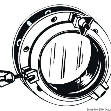 In nylon, di forma elegante e funzionale, con vetro in plexiglass.