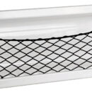 Tasche laterali portaoggetti con retina elastica e copriviti autoadesivi.