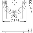 In acciaio inox AISI 316. Apertura a ¼ di giro tramite maniglia winch, non compresa. Il tappo rimane attaccato alla maniglia per facilitare il sollevamento.