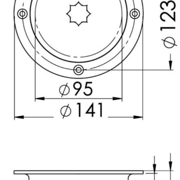 In acciaio inox AISI 316. Apertura a ¼ di giro tramite maniglia winch, non compresa. Il tappo rimane attaccato alla maniglia per facilitare il sollevamento.