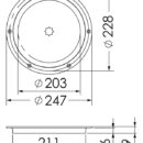In acciaio inox AISI 316. Apertura a ¼ di giro tramite maniglia winch, non compresa. Il tappo rimane attaccato alla maniglia per facilitare il sollevamento.