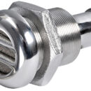 Completo di retina antifiamma, anti-allagamento. In bronzo micro poroso nichelato. Progettato secondo i requisiti prescritti dalla norma UNI EN ISO 21487.