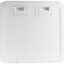 Apertura e chiusura con maniglia a filo e chiusura a scatto.Tenuta del coperchio con guarnizione in neoprene.Apertura a 175°.