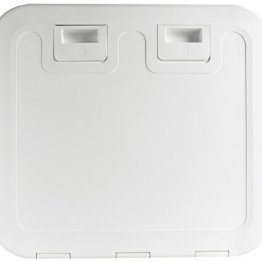 Apertura e chiusura con maniglia a filo e chiusura a scatto.Tenuta del coperchio con guarnizione in neoprene.Apertura a 175°.