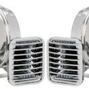 Corpo in ABS cromato con supporto in acciaio inox lucidato a specchio. Potenza singola tromba 115 + - 5 dB.