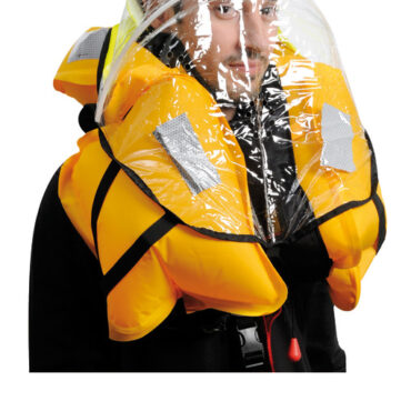 Studiato per le condizioni d'uso più estreme. Spinta 300 Newton che garantisce la massima sicurezza, anche se appesantiti da stivali, cerate, ecc ecc, e una rapidissima rotazione del corpo. Attivazione con sistema idrostatico HAMMAR che evita gonfiaggi accidentali (possibili con i sistemi con pastiglia). OPTIONAL cappuccio ISO 12402-8 antiacqua / antivento Fluo (22.394.10). Cintura di sicurezza omologata ISO 12401. Collare confortevole imbottito. Dotato di nastro cosciale di sicurezza.