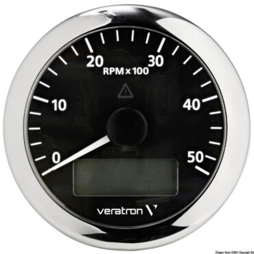 Revolution counter 5000 RPM black