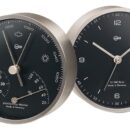 Carcassa in ottone satinato/nichelato scuro, quadrante nero.