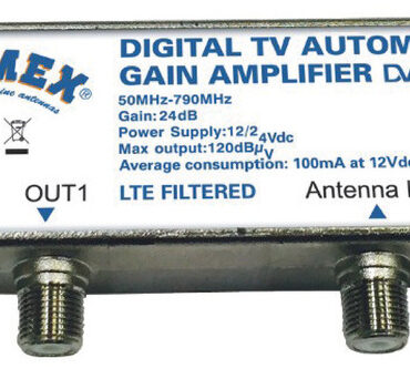 Progettata con look simile a weBBoat Lite.Dati tecnici:- impedenza 75 Ω;- frequenza 87.5/774 mHz;- guadagno 20 dB (automatico);- consumo 60 mA;- max 2 TV abbinabili;- angolo ricezione 360°;- base filetto 1"x14 (si possono usare tutte le basi del catalogo).