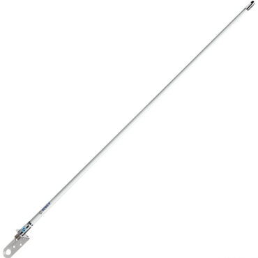 Antenna VHF lunghezza 1.0 m, frequenza 156-162 MHz, potenza 50W, guadagno 3dB. Stilo in vetroresina, puntale in ottone cromato appositamente studiato per poter installare Windex 15 (non incluso). Permette di liberare spazio in testa d’albero istallando antenna VHF e Windex nello stesso punto. Fornito con staffa in accaio inox spessore 3 mm. Fornito con connettore tipo N femmina.