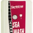 Speciale detersivo liquido concentrato per piatti e posate utilizzabile con acqua di mare. Permette un risparmio importante di acqua dolce.