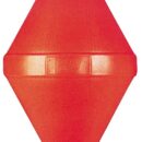 Riempiti in poliuretano espanso; anelli girevoli in acciaio inox. Colori arancione o bianco.