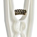 Fabbricate in plastica, tramite ingegnoso sistema di sicurezza, permettono di evitare l'apertura della molletta anche nelle condizioni più gravose. Molla interna in acciaio inox.