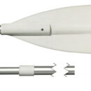 Pale in ABS bianco, gancio d’accosto in nylon bianco, manico in alluminio anodizzato. Articolo robusto e funzionale.