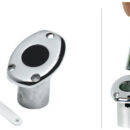 Fabbricate in acciaio inox AISI 316 lucidato a specchio. L’asta si blocca a scatto nella base.