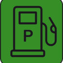 Adesivo carico benzina (foglio da 10 loghi) 25x27