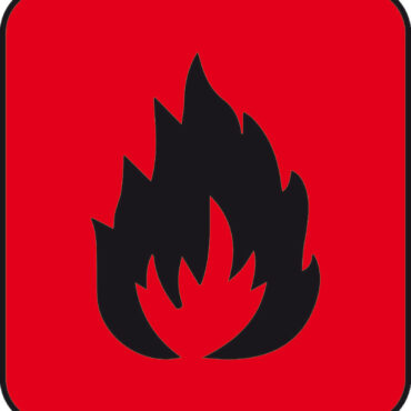 Adesivo pericolo incendio (foglio da 10 loghi) 25x27