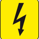 Adesivo pericolo corrente (foglio da 10 loghi) 25x27