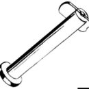 In acciaio inox, con linguetta a molla ruotante.